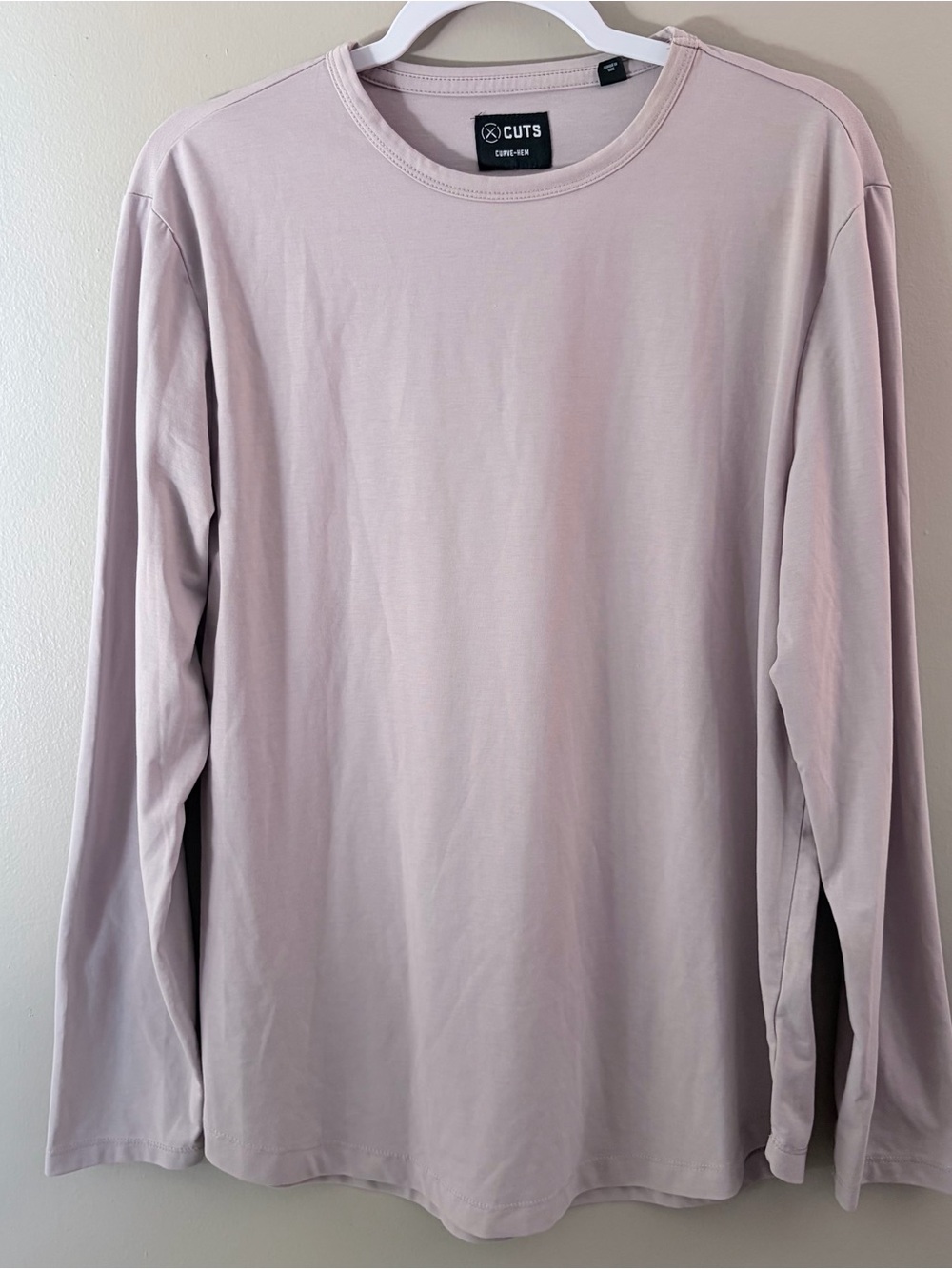Cuts Clothing PYCA Pro Curve Hem Long Sleeve Crewneck Shirt Mens Large Purple